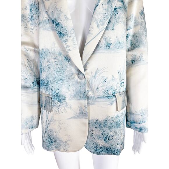 LIBERTINE BLUE PASTORAL LONG SILK JACKET - Picture 2 of 14